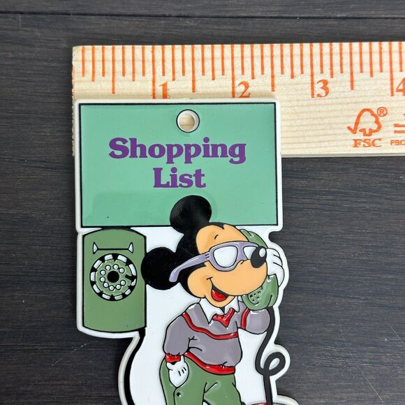 Vtg Disney Mickey Mouse Refrigerator Magnet Shopping List Green 90s Retro Decor - Picture 4 of 4
